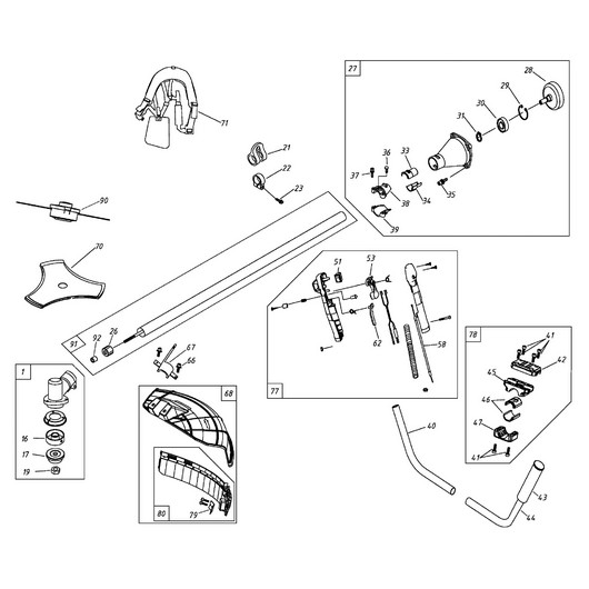 Детали штанги и редуктора Champion T517